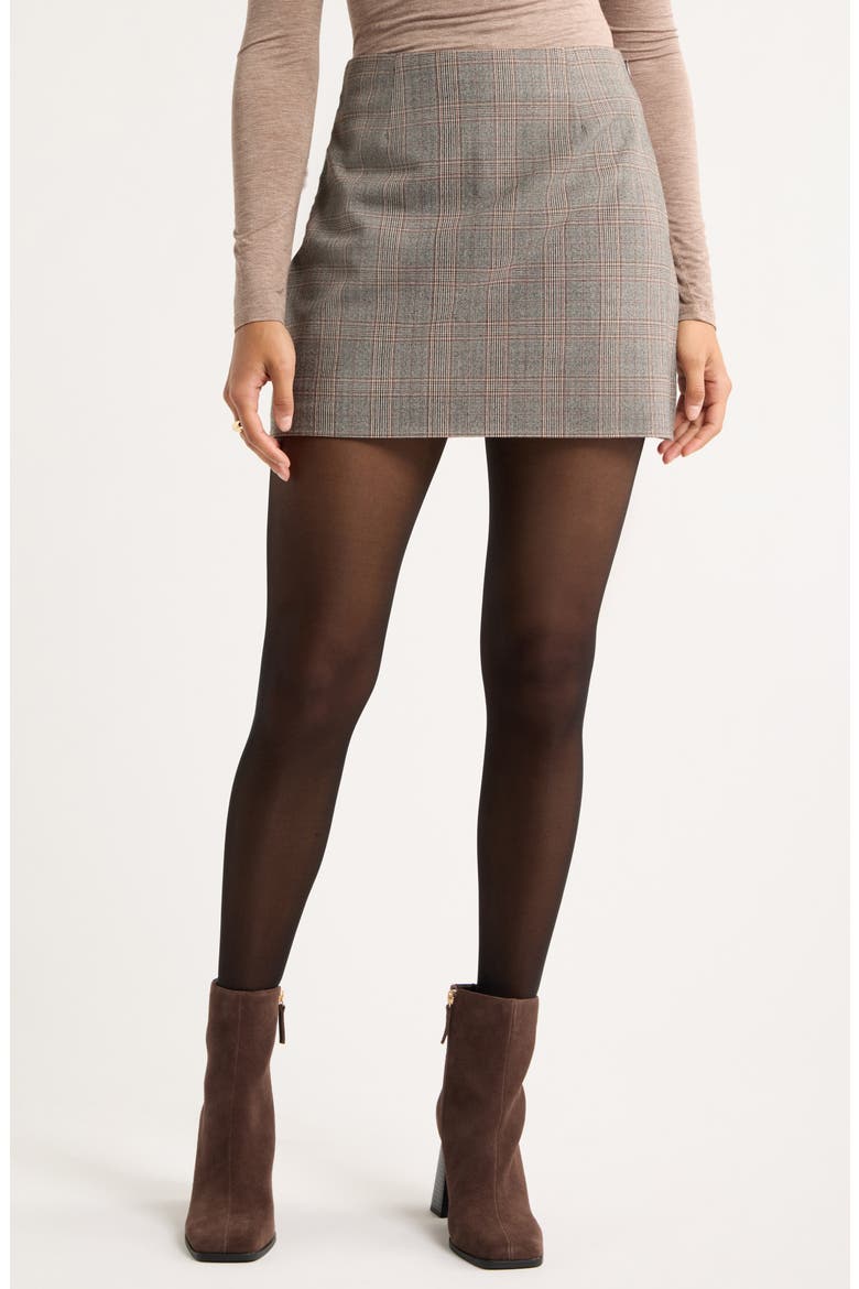 Heritage Plaid Miniskirt, Main, color, BLACK- BROWN JOY PLAID