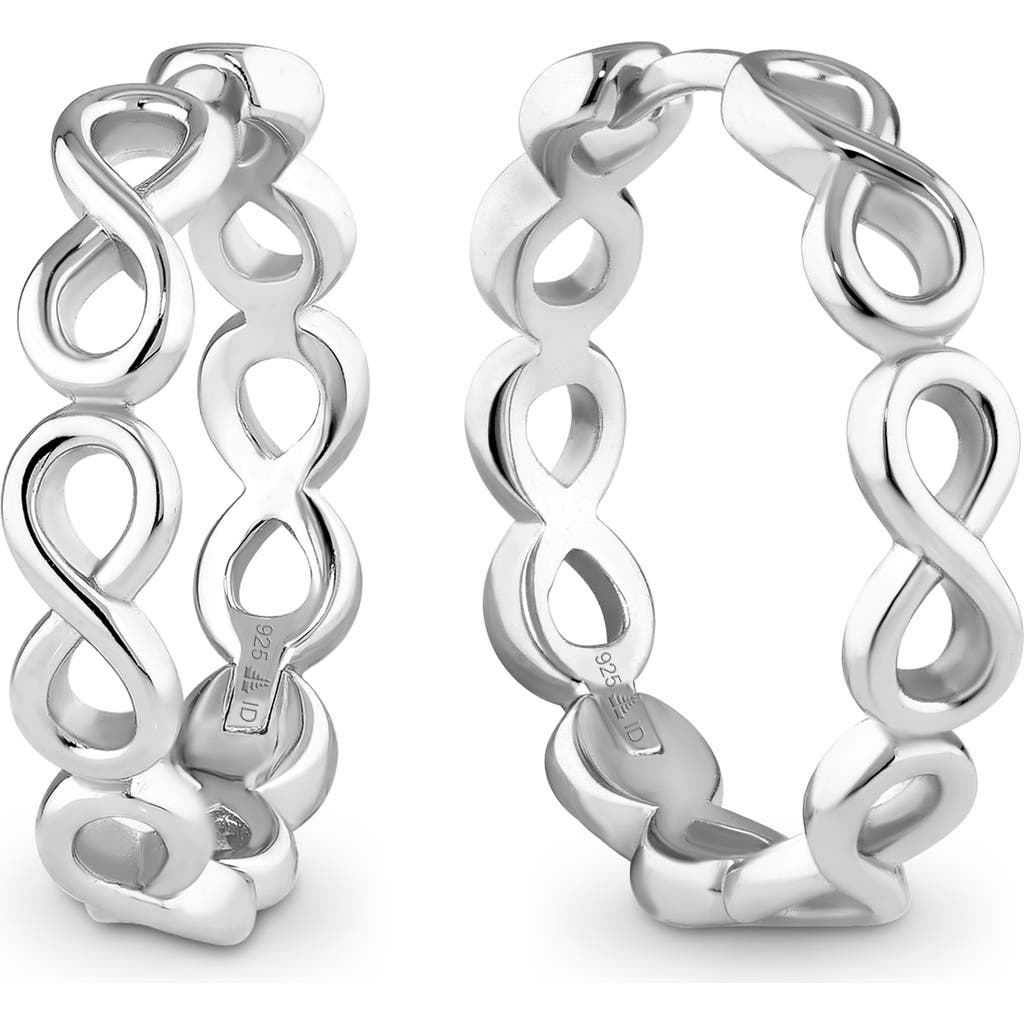 Devata Infinity Hoop Earrings In Metallic
