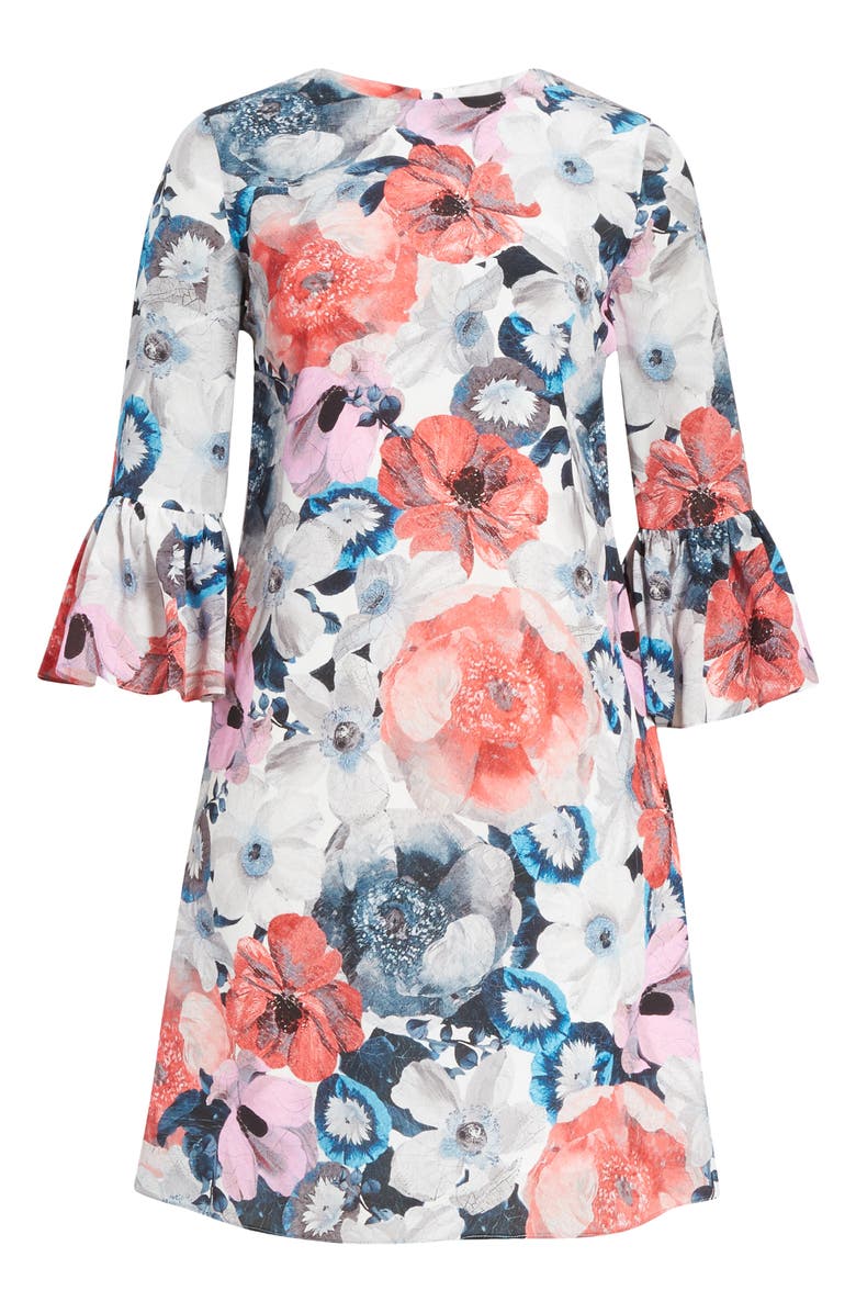 Erdem Floral Silk Shift Dress, Alternate, color, 