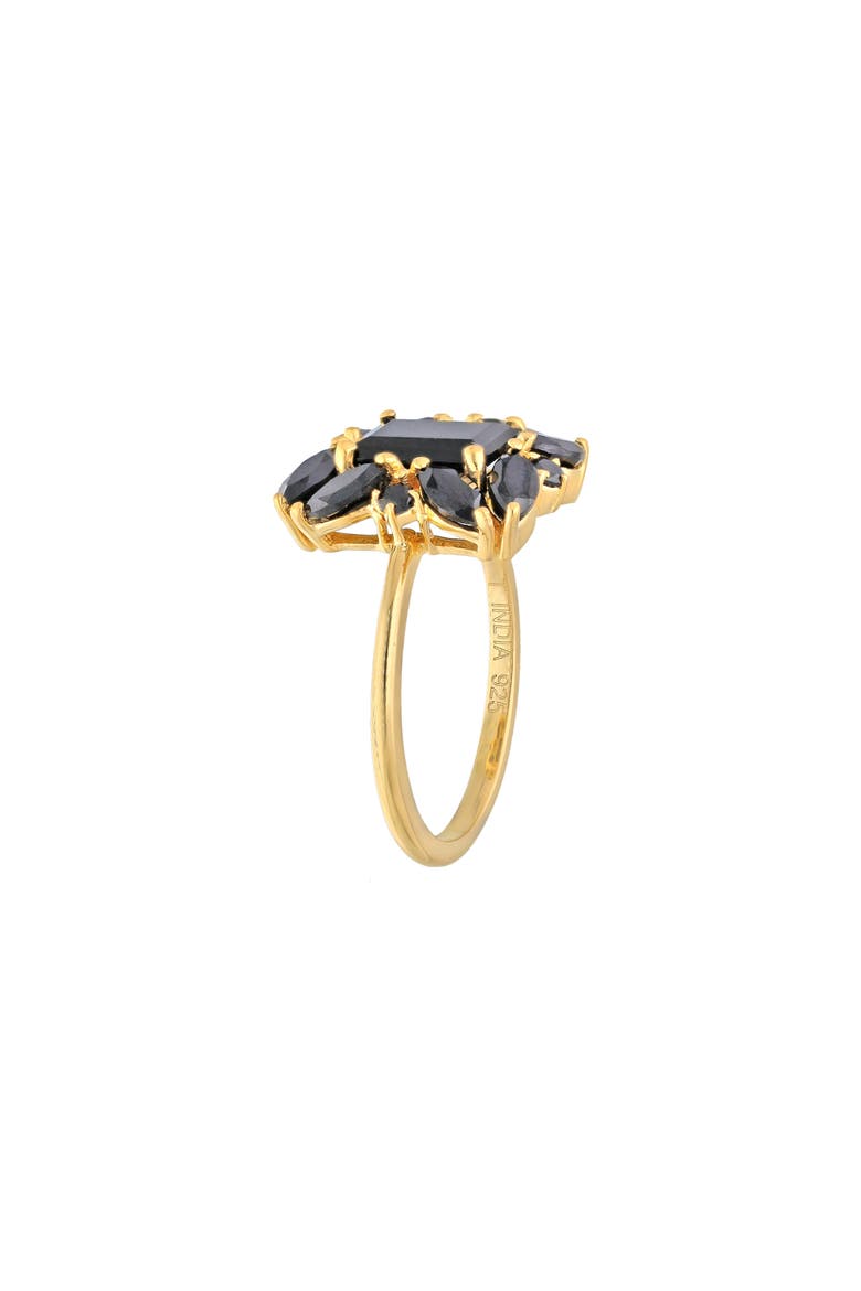 Black Onyx Cluster Ring, Alternate, color, BLACK