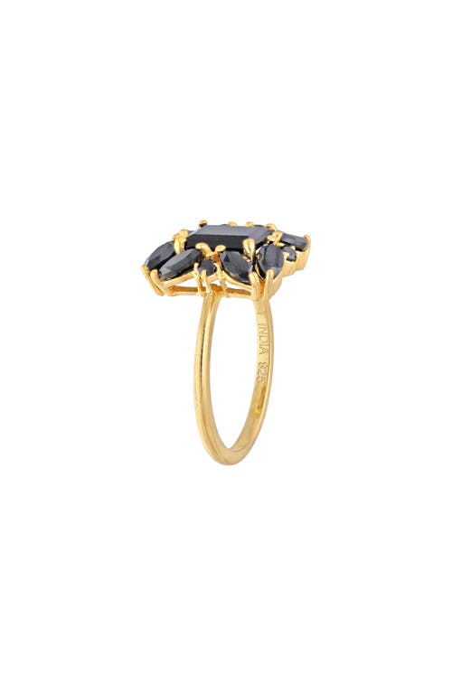 Ys Gems Black Onyx Cluster Ring In Black