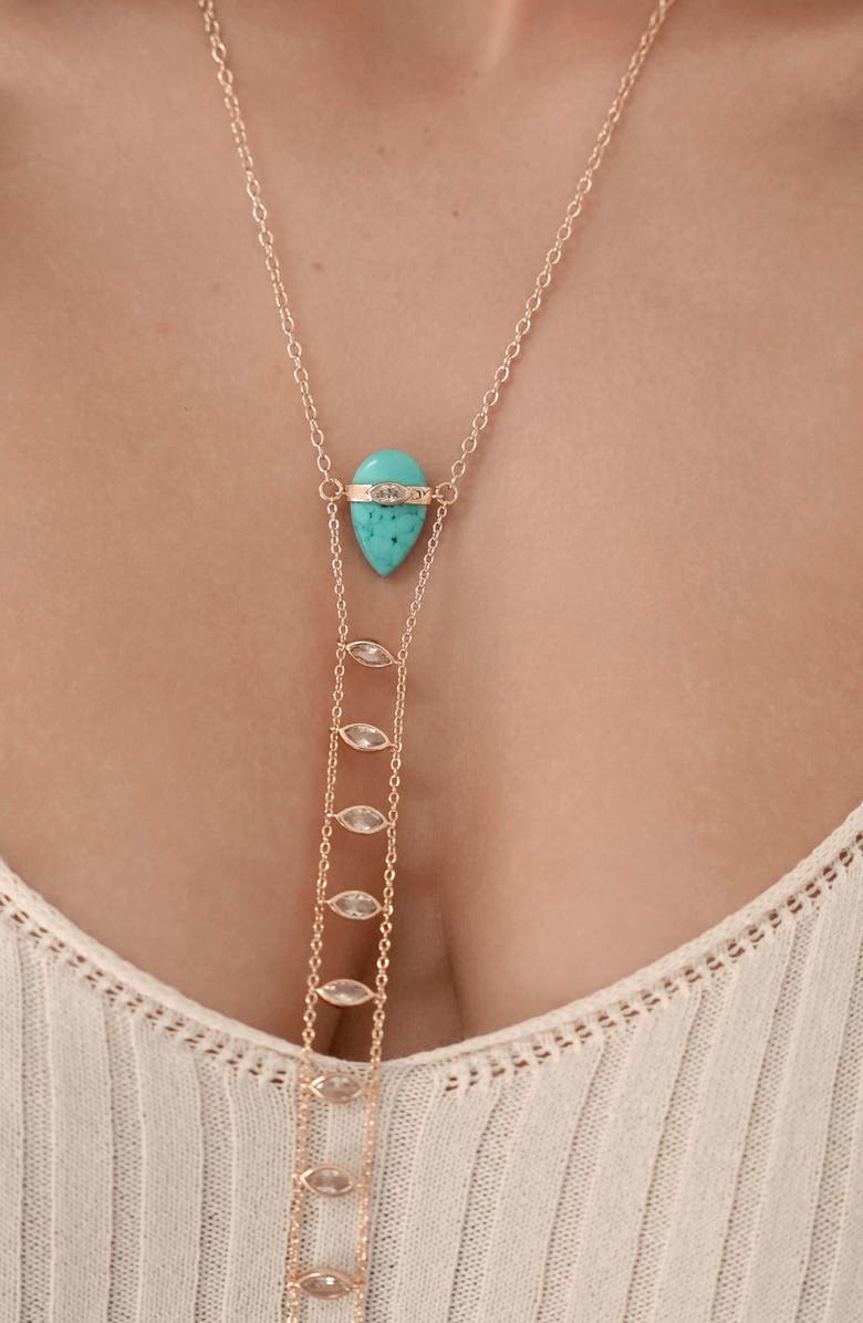 Ettika Reconstituted Turquoise Solstice Body Chain, Alternate, color, Turquoise