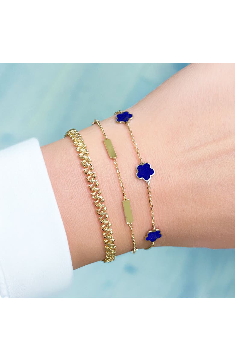 The Lovery Fine Jewelry Lapis Flower Bracelet, Alternate, color, Lapis
