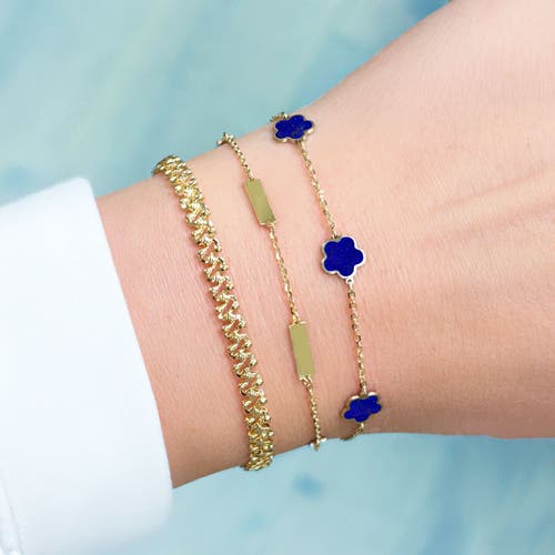 The Lovery Fine Jewelry Lapis Flower Bracelet In Blue