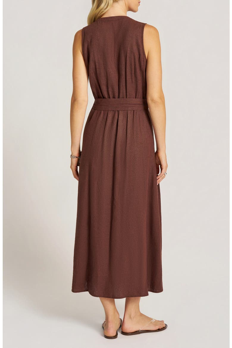 Nivara Linen Blend Sleeveless Midi Dress, Alternate, color, CHOCOLATE