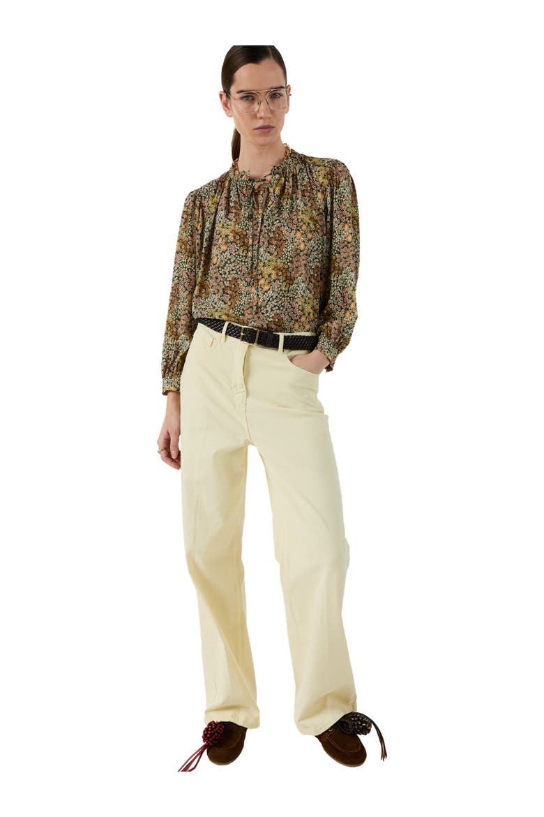 Carinne Tie Neck Floral Blouse, Alternate, color, Pink