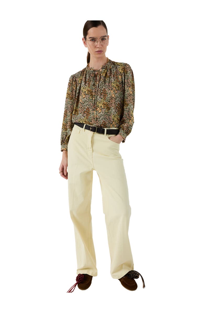 GERARD DAREL Carinne Tie Neck Floral Blouse, Alternate, color, Pink