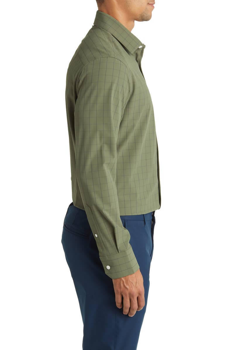 Mizzen+Main Leeward Trim Fit Plaid Performance Button-Up Shirt, Alternate, color,