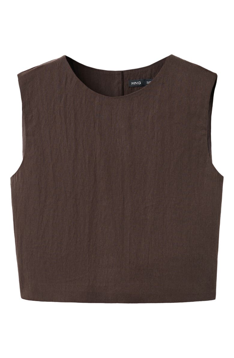 MANGO Boxy Crop Back Button Top, Alternate, color,