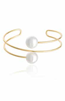 Ettika Pearl Wired Cuff Bracelet