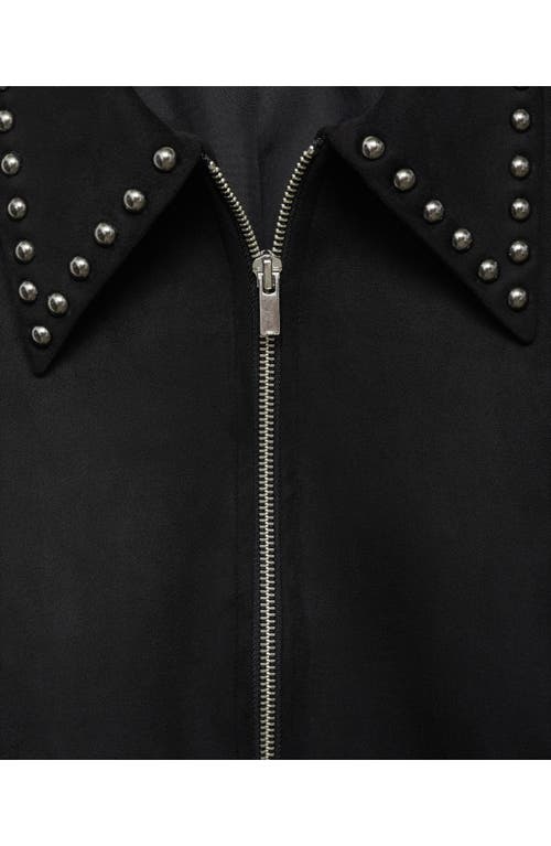 Mango Studded Jacket In Black