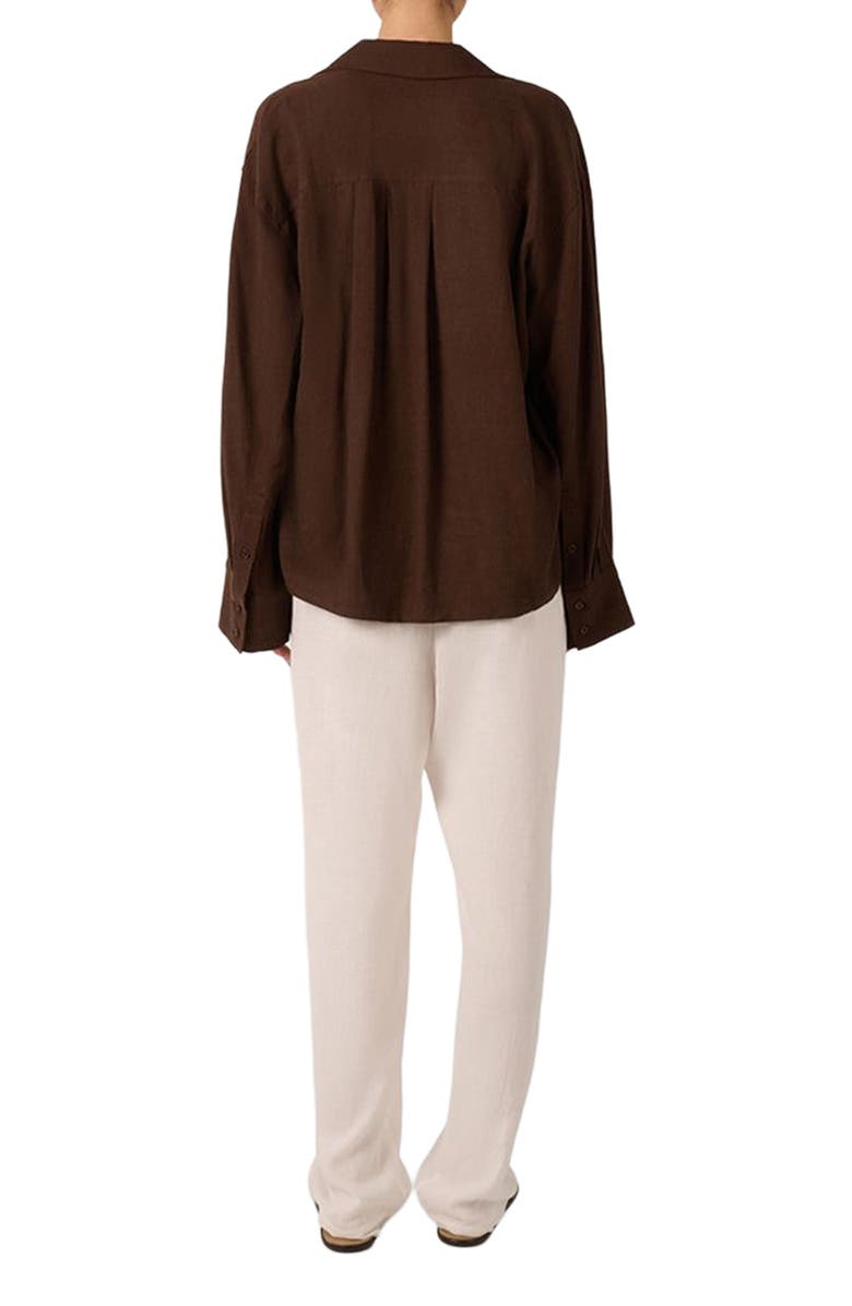 WeWoreWhat Kaftan Linen Top, Alternate, color, Chestnut