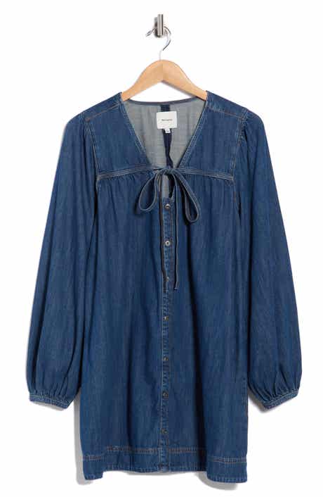 Reformation Elowen Denim Long Sleeve Dress