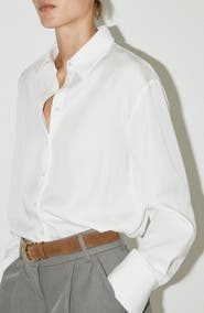 MANGO Lyocell Button-Up Shirt