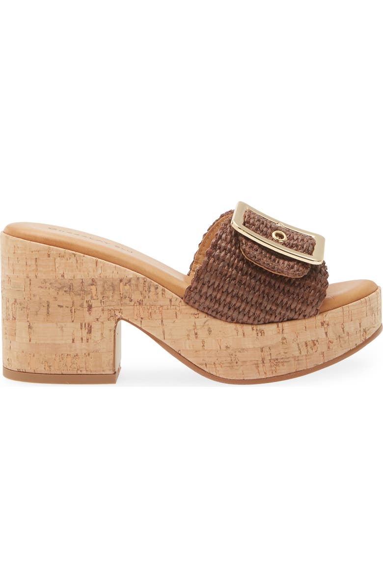 Chocolat Blu Gani Platform Slide Sandal, Alternate, color, Brown Raffia