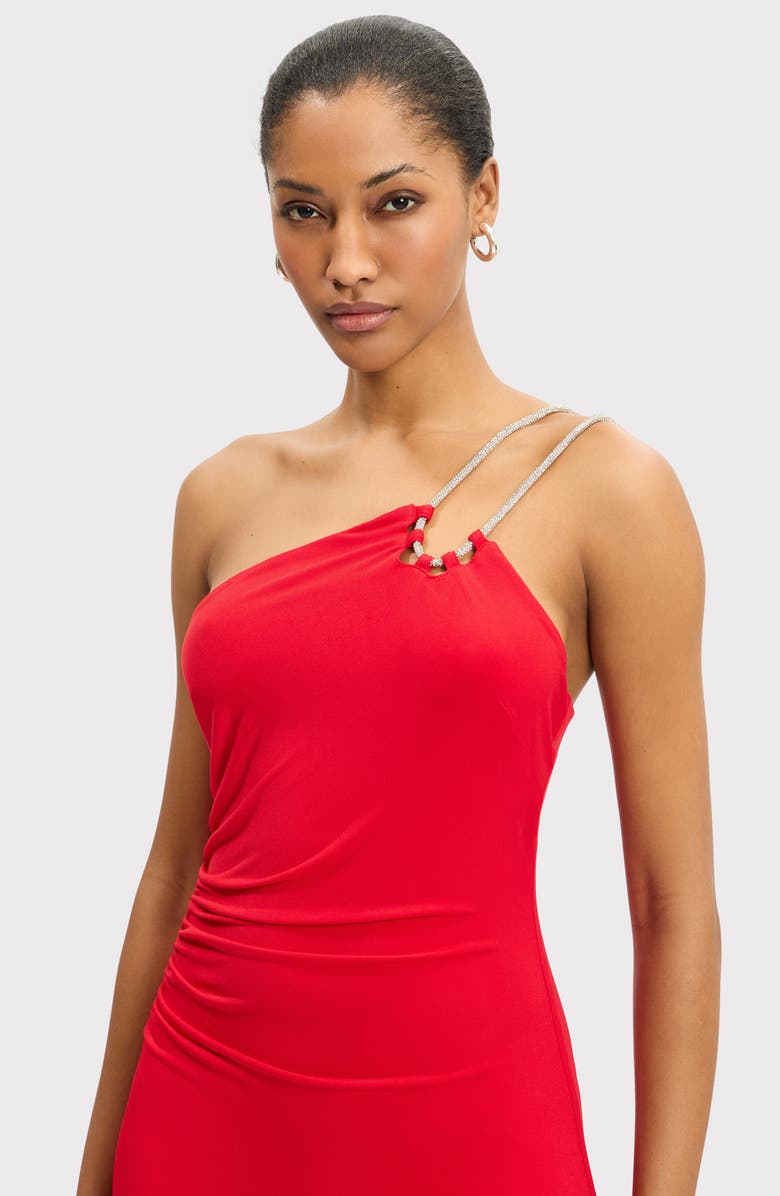 Herve Leger Strappy Jersey Midi Dress, Alternate, color, Cardinal