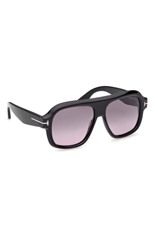 Tom Ford Rhonda 56mm Gradient Pilot Sunglasses In Black