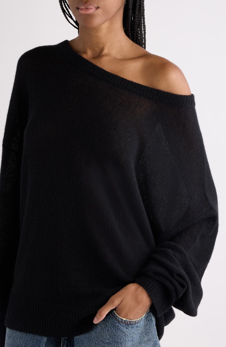 Balenciaga Relaxed Cashmere Sweater, Alternate, color, 1000 Black