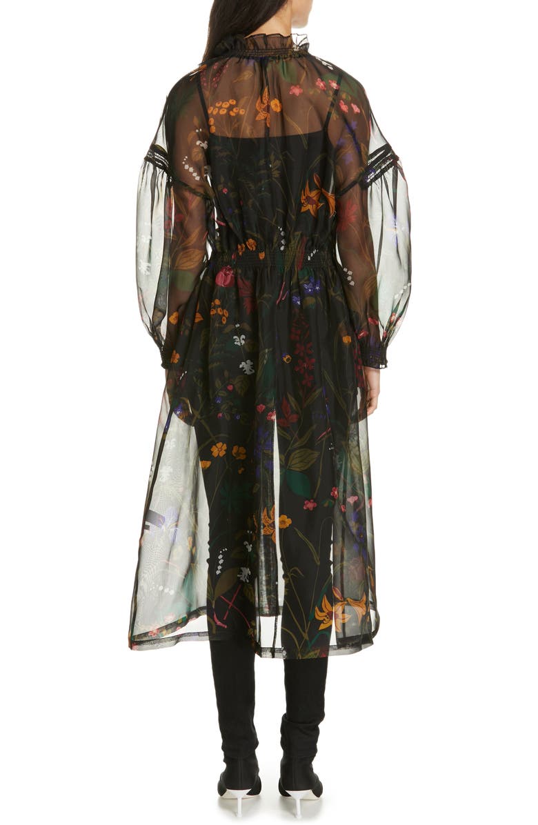 Rodebjer Nanna Floral Print Silk Organza Dress, Alternate, color, 