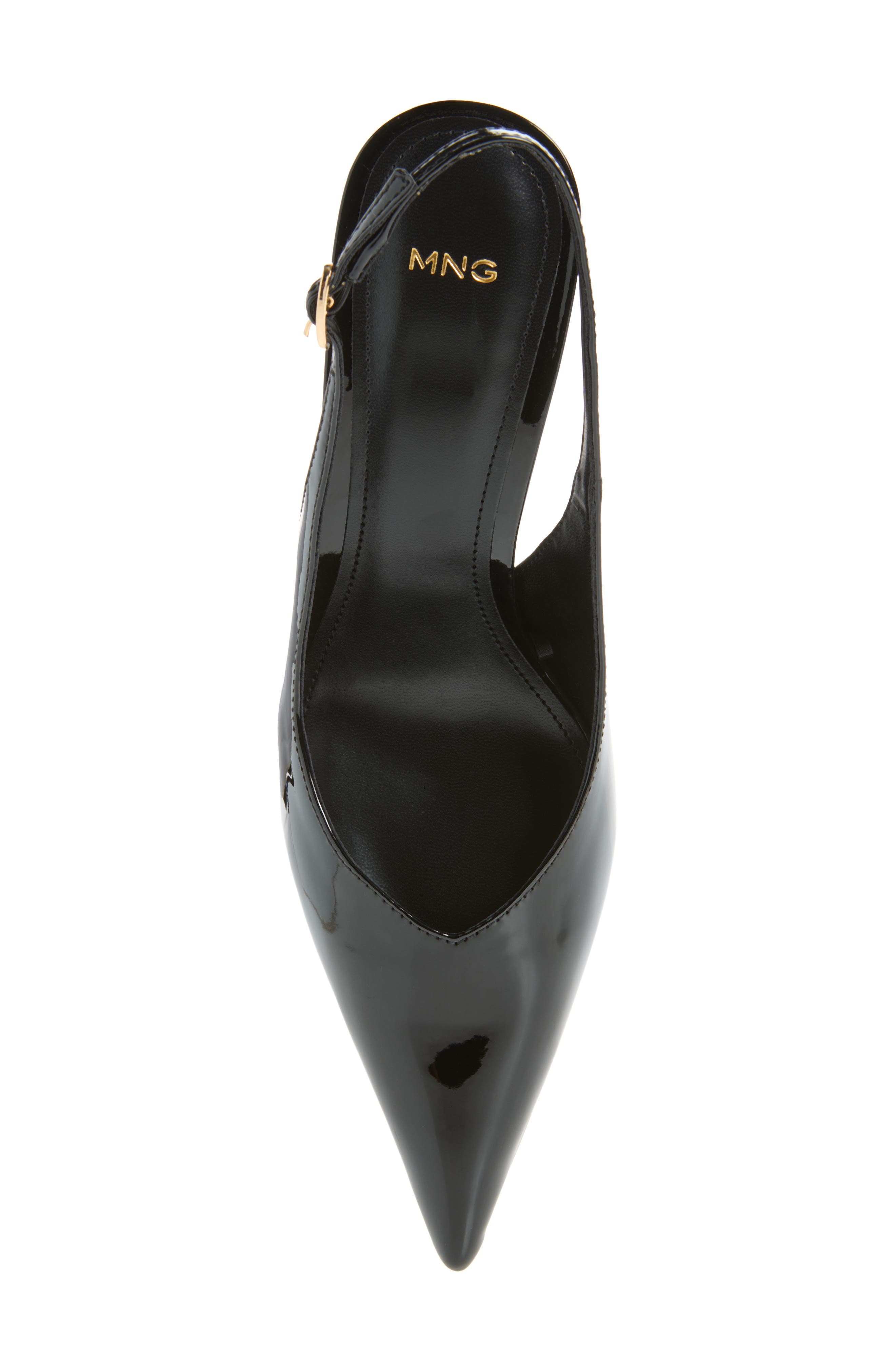 Faux Leather Slingback Pump, Alternate, color, BLACK