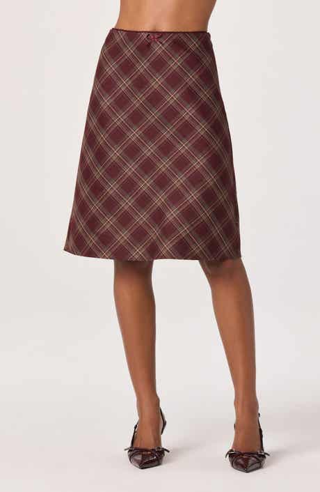 ASTR the Label Plaid Slip Skirt