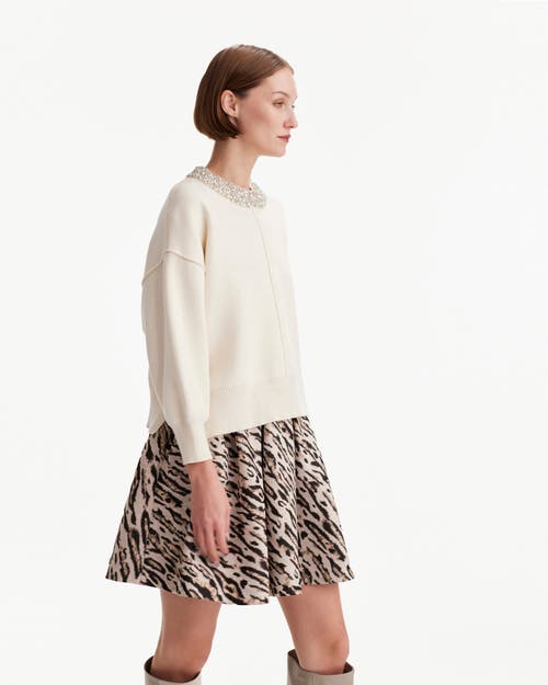Theo The Label Tyche Jacquard Pleated Mini Skirt In Leopard