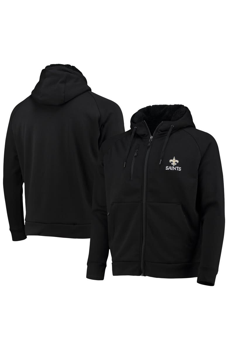 DUNBROOKE Men's Dunbrooke Black New Orleans Saints Shag Tri-Blend Full-Zip Raglan Hoodie, Main, color, Black