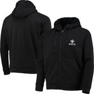 DUNBROOKE Men's Dunbrooke Black New Orleans Saints Shag Tri-Blend Full-Zip Raglan Hoodie
