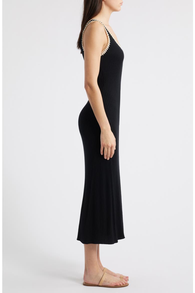 Colleen Cotton Sweater Midi Dress, Alternate, color, BLACK