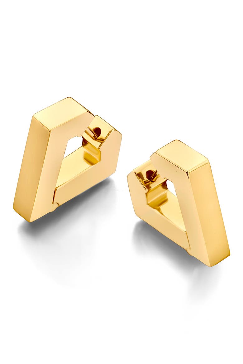 Medium Brute Diamanti Huggie Hoop Earrings, Main, color, YELLOW GOLD