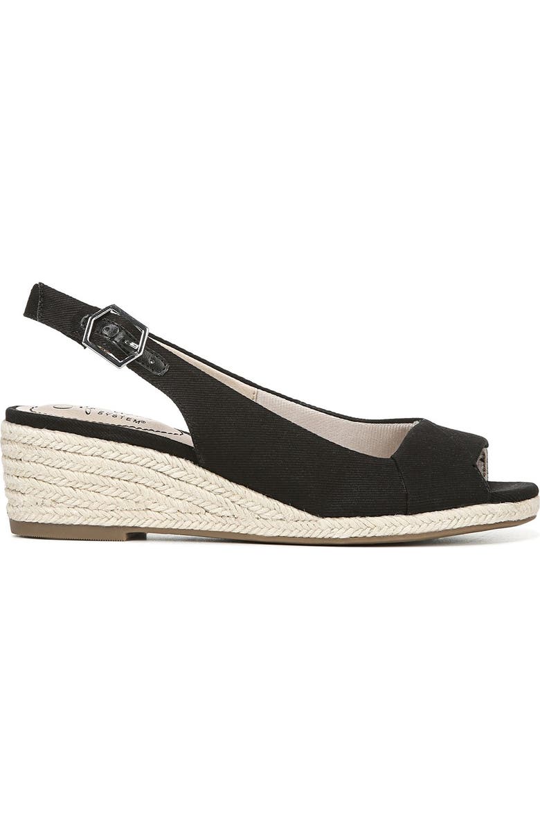 LifeStride Socialite Espadrille Slingback Sandal, Alternate, color, Black