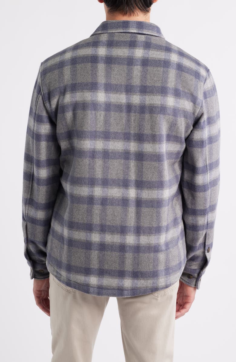 johnnie-O Hassler Fleece Lined Plaid Wool Blend Flannel Shirt Jacket, Alternate, color, Light Gray