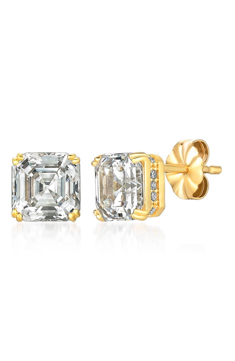 Crislu Cubic Zirconia Stud Earrings, Main, color, 18Kt Yellow Gold