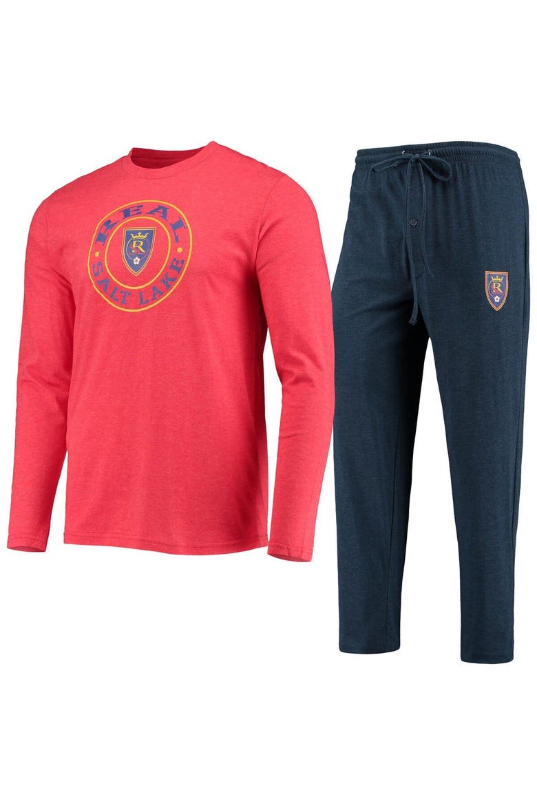 Men's Concepts Sport Red/Navy Real Salt Lake Meter Long Sleeve T-Shirt & Pants Sleep Set, Alternate, color, Red