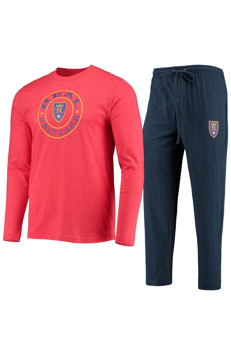 CONCEPTS SPORT Men's Concepts Sport Red/Navy Real Salt Lake Meter Long Sleeve T-Shirt & Pants Sleep Set, Alternate, color,