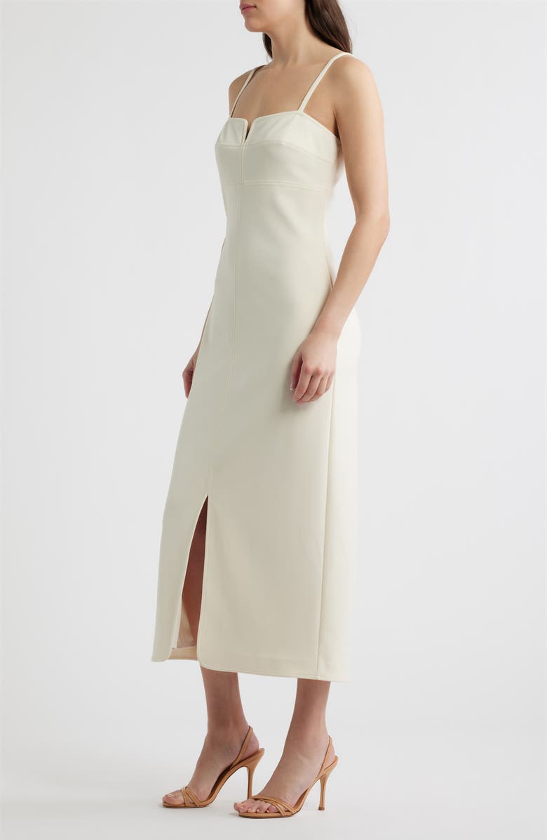 Vince Camuto Scuba Crepe Sleeveless Sheath Dress, Alternate, color, Ecru