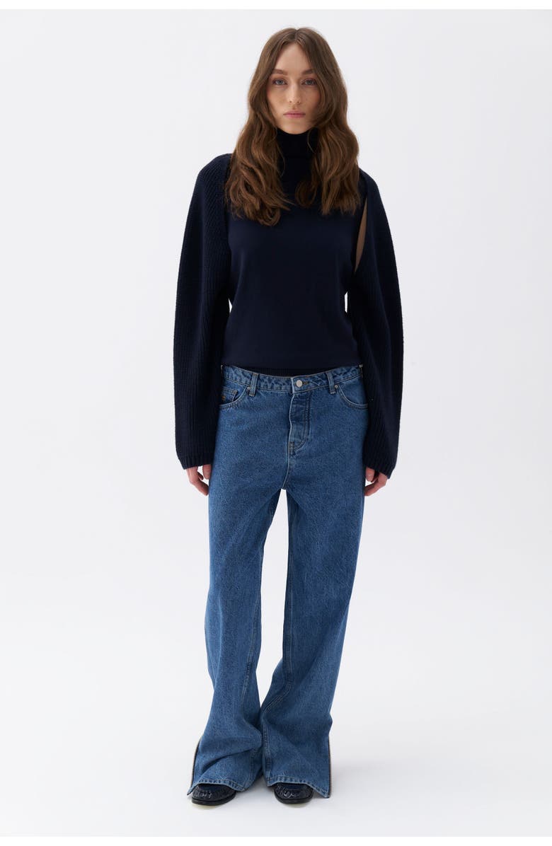 Nocturne Knitted Mix Sweater, Alternate, color, 