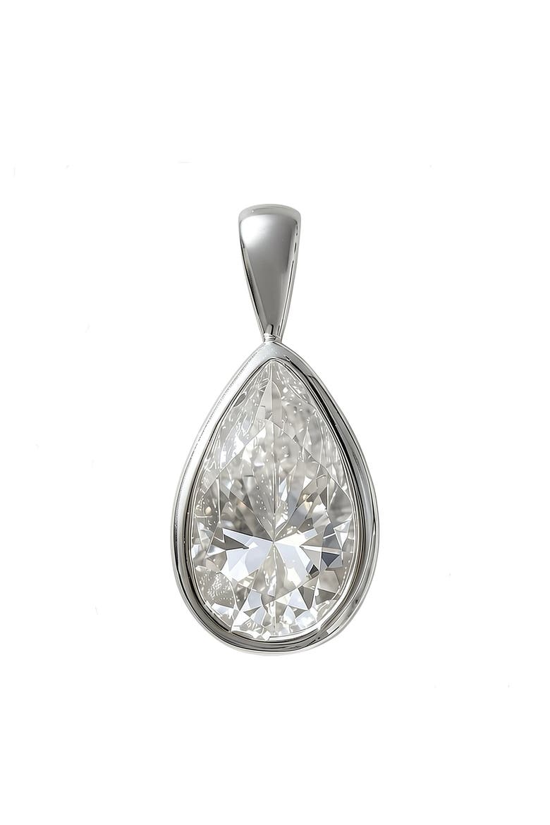The Raina 3 Carat Moissanite Pear Pendant, Main, color, Silver