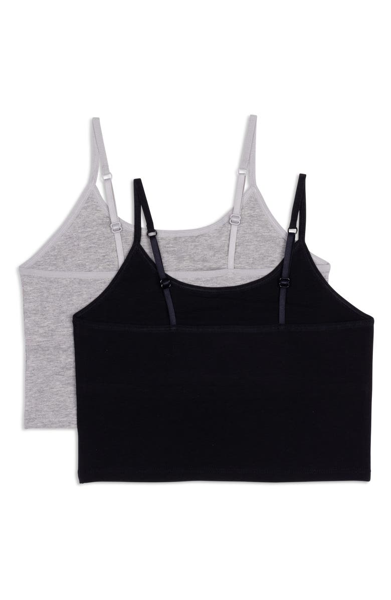 Calvin Klein Kids' Assorted 2-Pack Stretch Cotton Bralettes, Alternate, color, Black/ Heather Grey