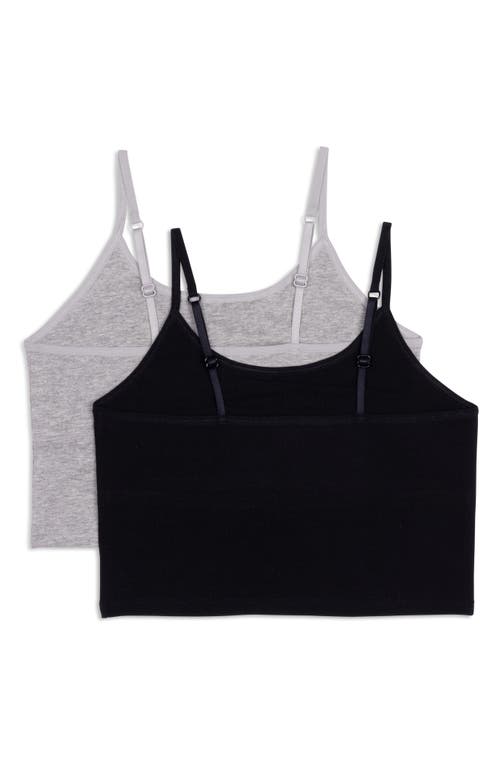 Shop Calvin Klein Kids' Assorted 2-pack Stretch Cotton Bralettes In Black/heather Grey