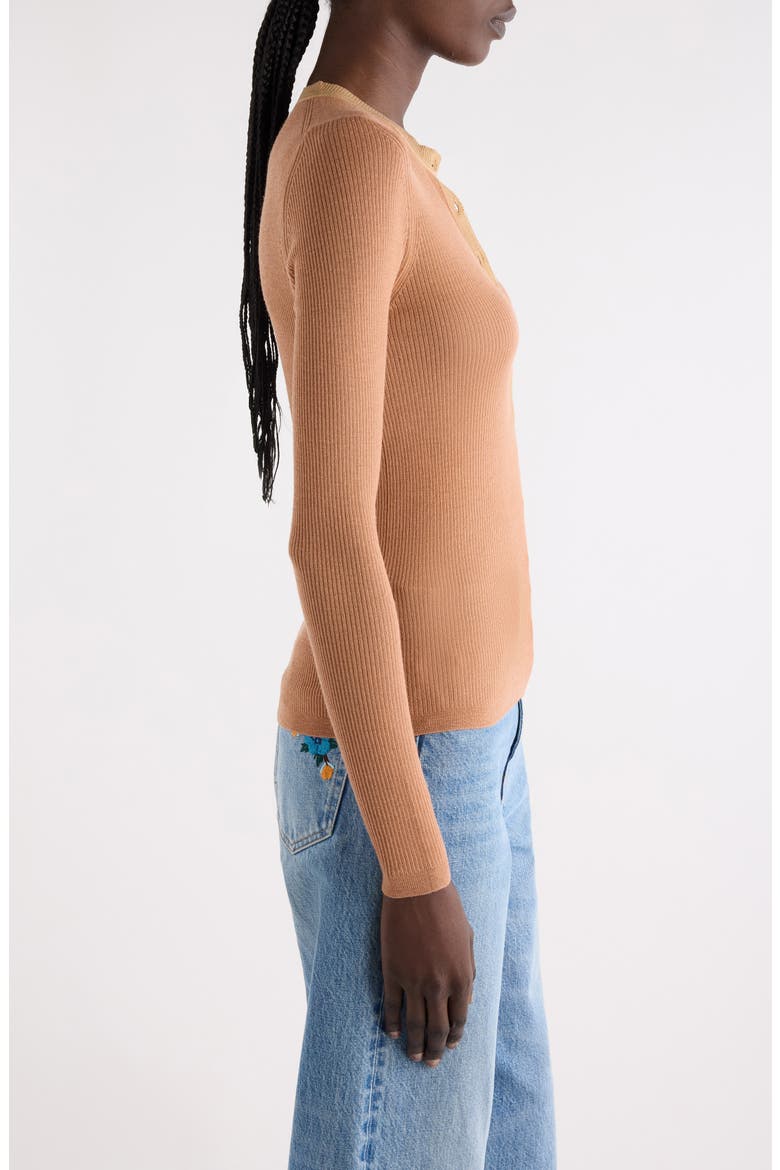 Long Sleeve Wool Rib Henley, Alternate, color, COFFEE PINK