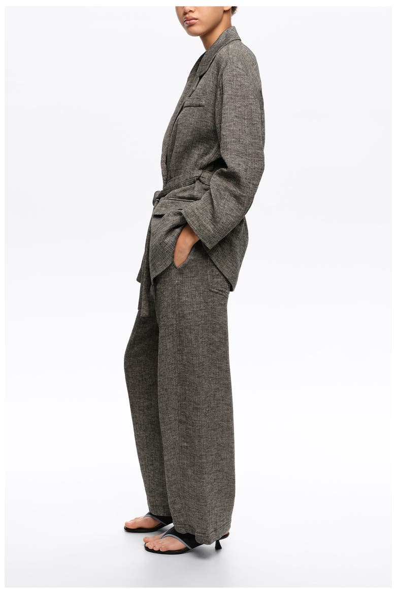 Linen Tailored Jacket, Alternate, color, GREY