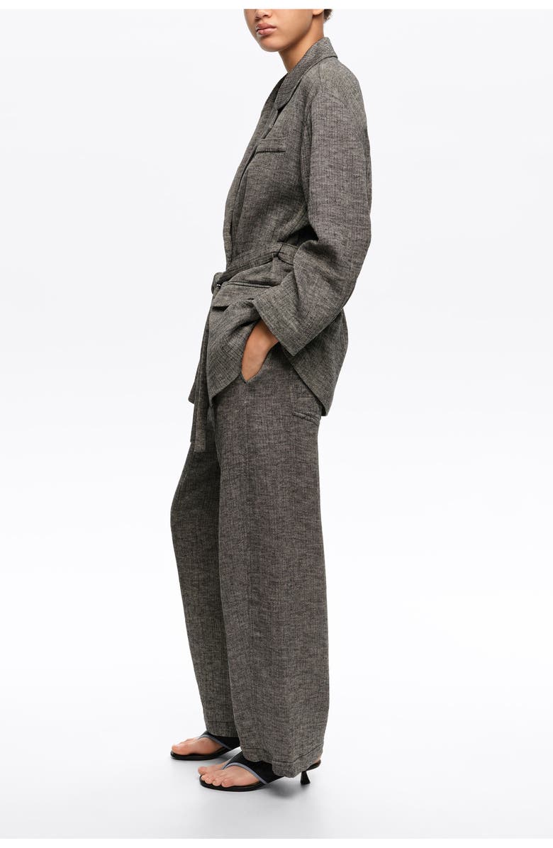 Bimba y Lola Linen Tailored Jacket, Alternate, color, Grey