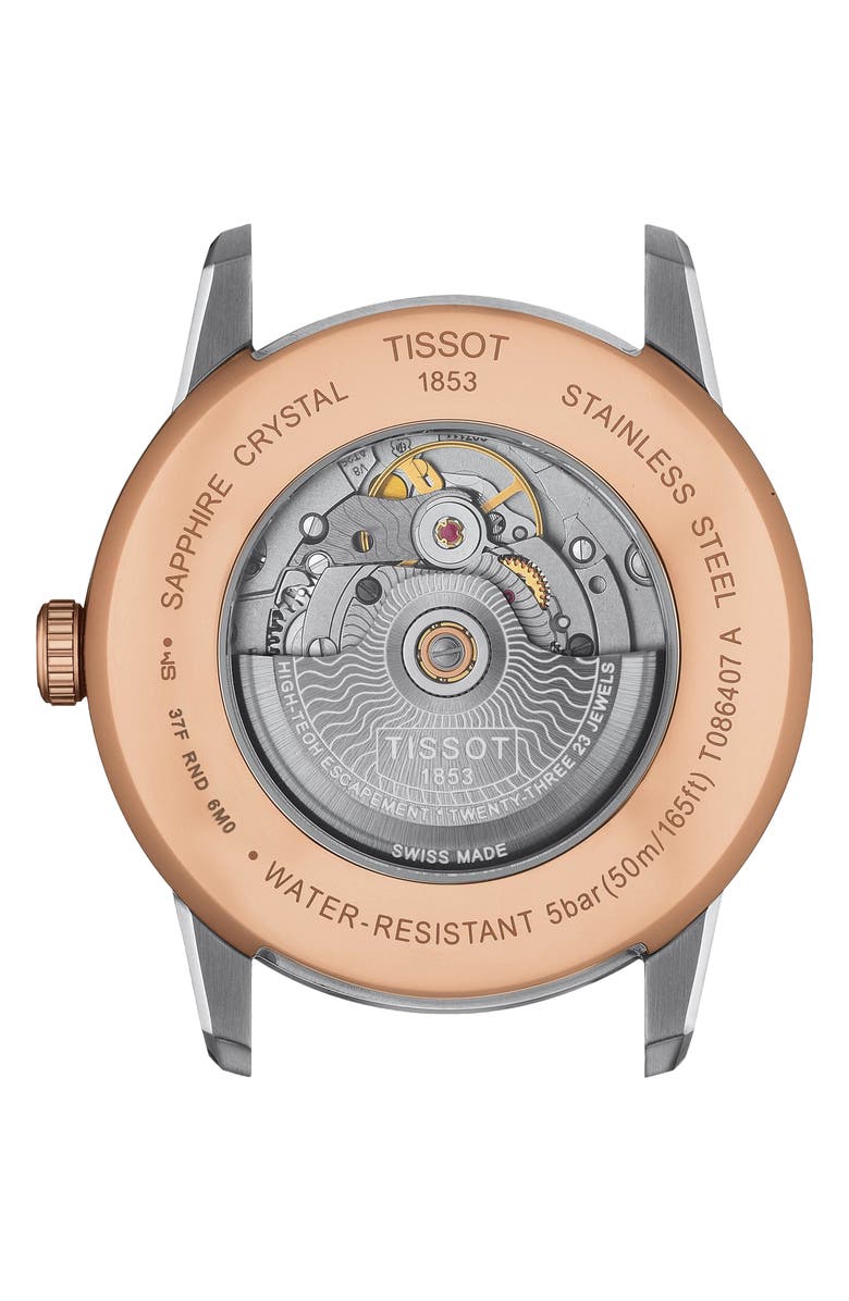 Tissot Luxury Powermatic 80 Leather Strap Watch, 41mm, Alternate, color, Anthracite