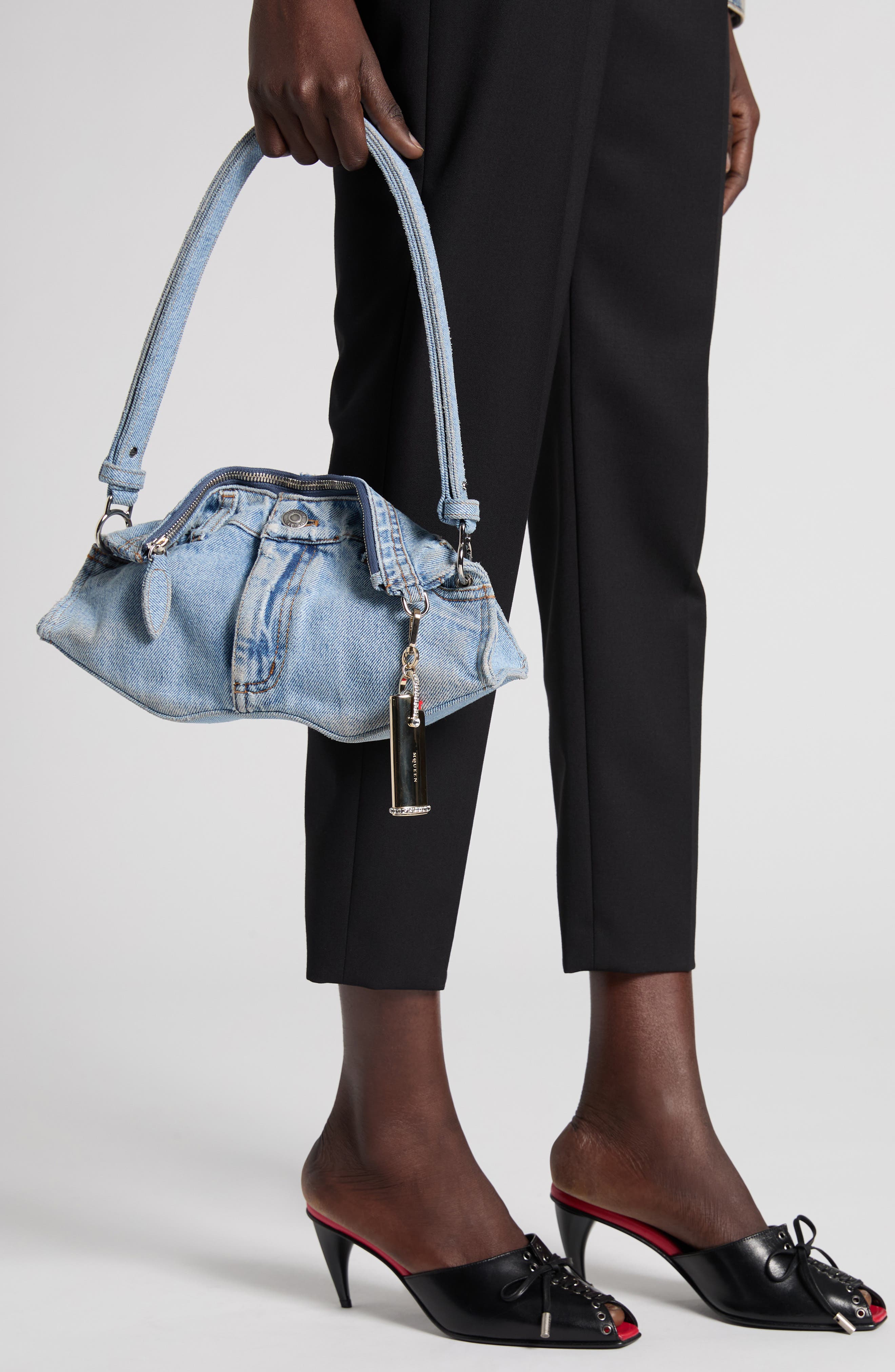 Manta Denim Clutch, Alternate, color, NAVY