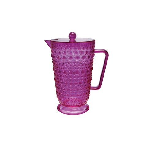 Footed Pitcher with Lid and Raised Dots