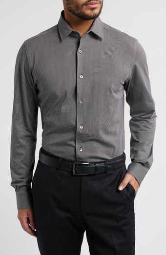 Bond Micropattern Knit Cotton Blend Dress Shirt
