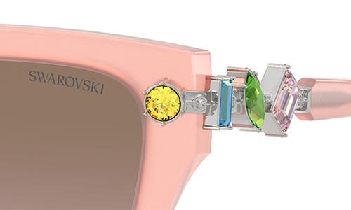 Swarovski 53mm Irregular Sunglasses In Pink