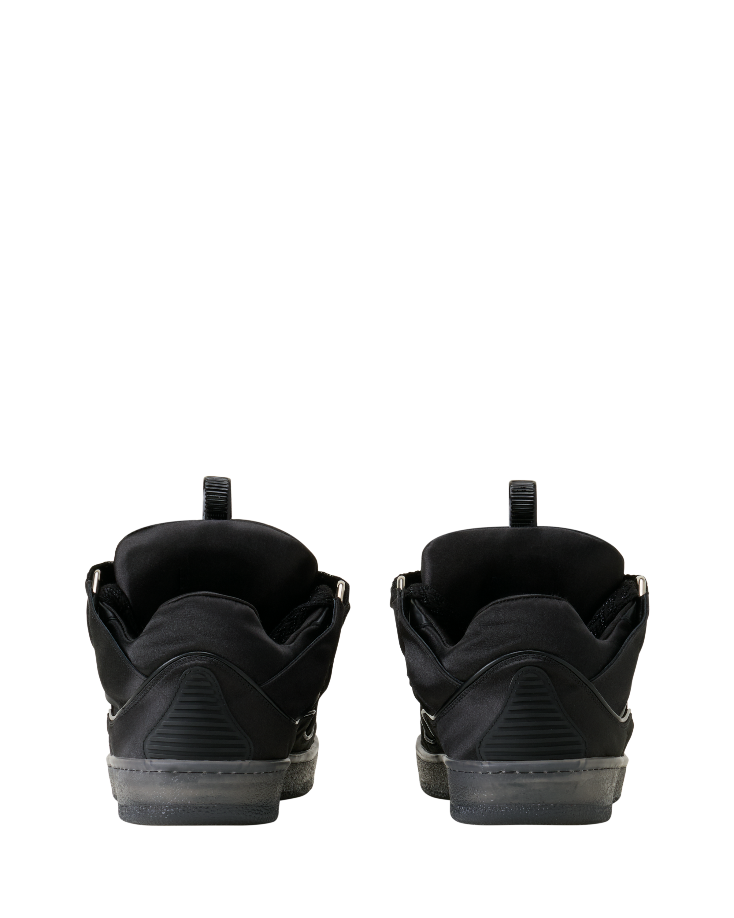 Lanvin Curb Sneakers In Satin, Alternate, color, Black