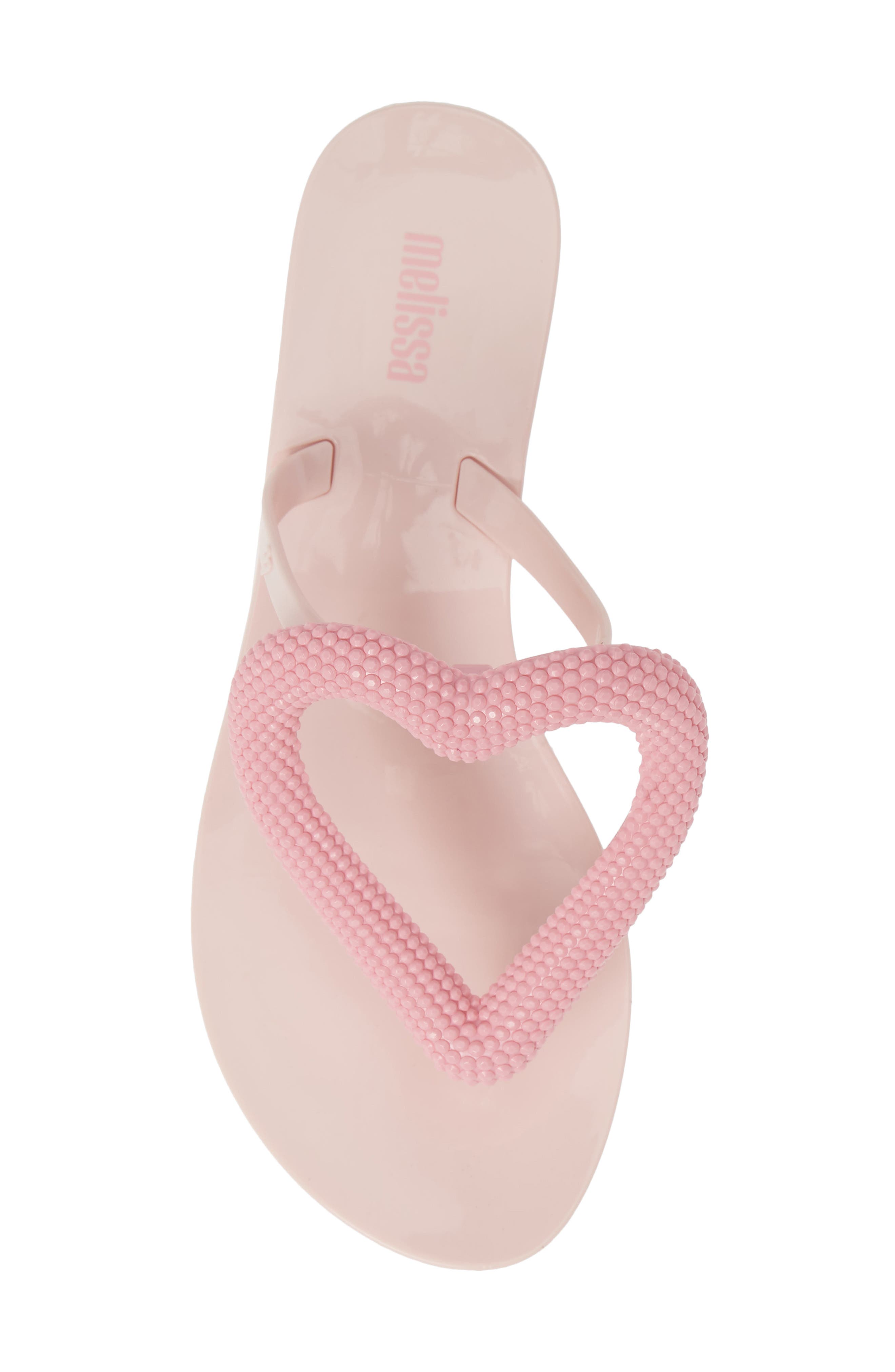 Big Heart Flip Flop, Alternate, color, LIGHT PINK RUBBER